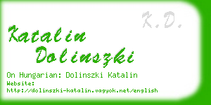 katalin dolinszki business card